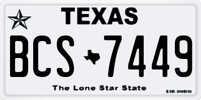 TX license plate BCS7449