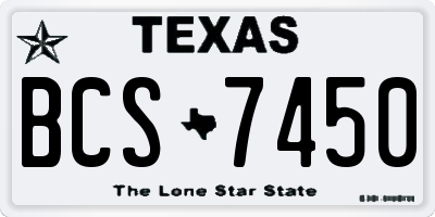 TX license plate BCS7450