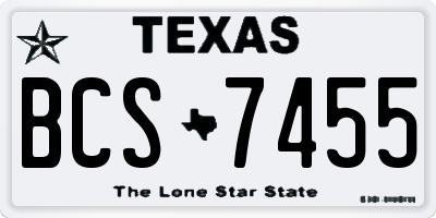TX license plate BCS7455