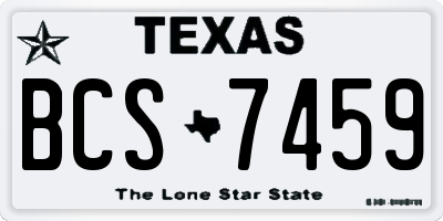 TX license plate BCS7459