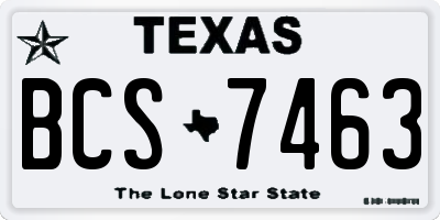 TX license plate BCS7463