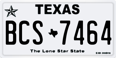 TX license plate BCS7464