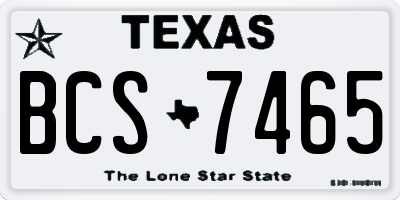 TX license plate BCS7465