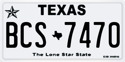 TX license plate BCS7470