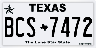 TX license plate BCS7472