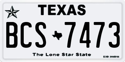 TX license plate BCS7473