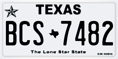 TX license plate BCS7482