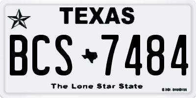 TX license plate BCS7484