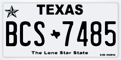 TX license plate BCS7485