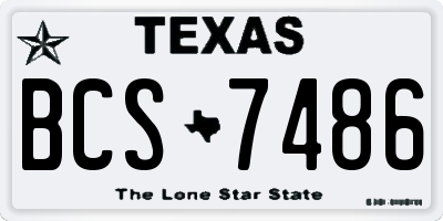TX license plate BCS7486