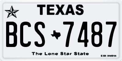 TX license plate BCS7487