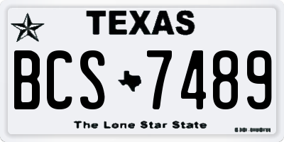 TX license plate BCS7489