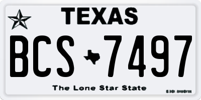 TX license plate BCS7497