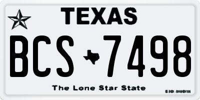 TX license plate BCS7498