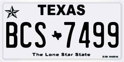 TX license plate BCS7499