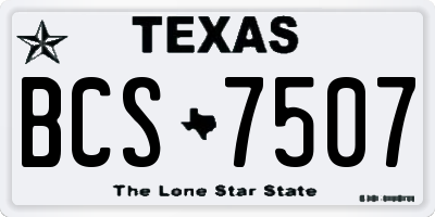 TX license plate BCS7507
