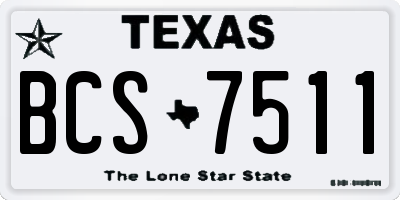TX license plate BCS7511