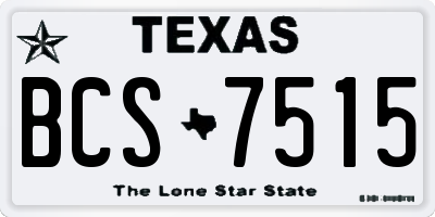 TX license plate BCS7515