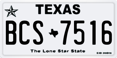 TX license plate BCS7516