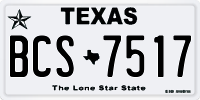 TX license plate BCS7517