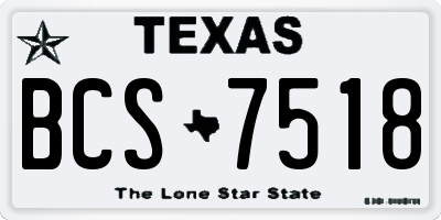 TX license plate BCS7518