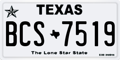 TX license plate BCS7519