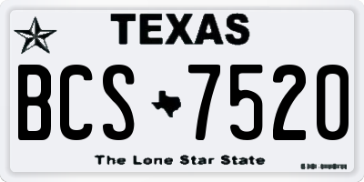 TX license plate BCS7520
