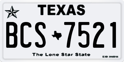 TX license plate BCS7521