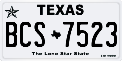 TX license plate BCS7523