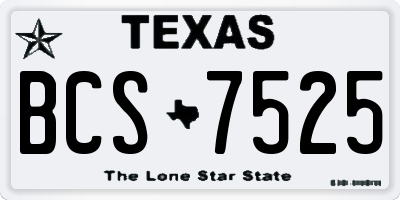 TX license plate BCS7525