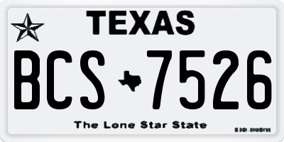 TX license plate BCS7526