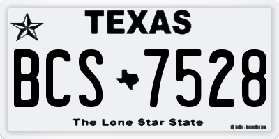 TX license plate BCS7528