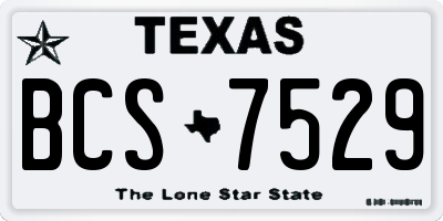 TX license plate BCS7529