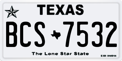 TX license plate BCS7532