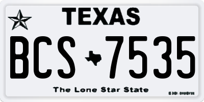 TX license plate BCS7535