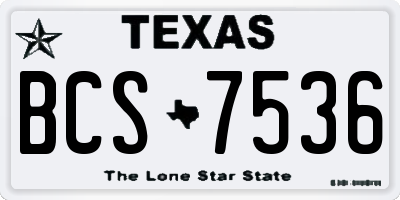 TX license plate BCS7536