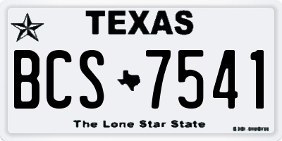 TX license plate BCS7541