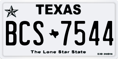 TX license plate BCS7544
