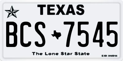 TX license plate BCS7545