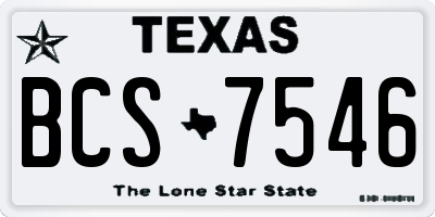 TX license plate BCS7546