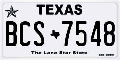 TX license plate BCS7548