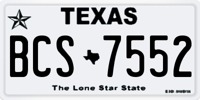 TX license plate BCS7552