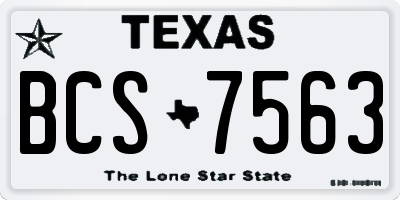 TX license plate BCS7563