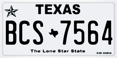 TX license plate BCS7564
