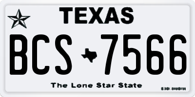 TX license plate BCS7566