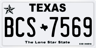 TX license plate BCS7569