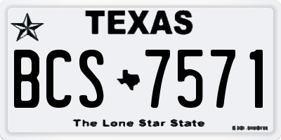 TX license plate BCS7571