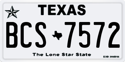 TX license plate BCS7572