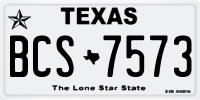 TX license plate BCS7573