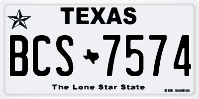 TX license plate BCS7574